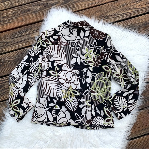 Silk Land Floral Embroidered Silk Blazer Womens M - Picture 7 of 9
